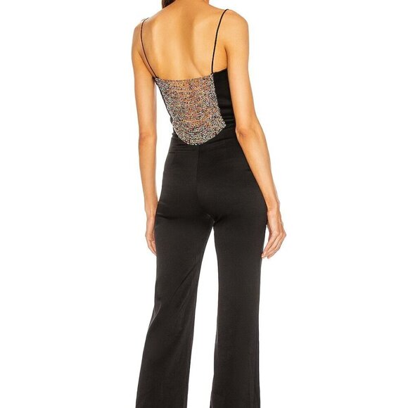 New Galvan London Spaghetti Strap Beaded Jumpsuit NWT Size 8 US - Picture 2 of 13